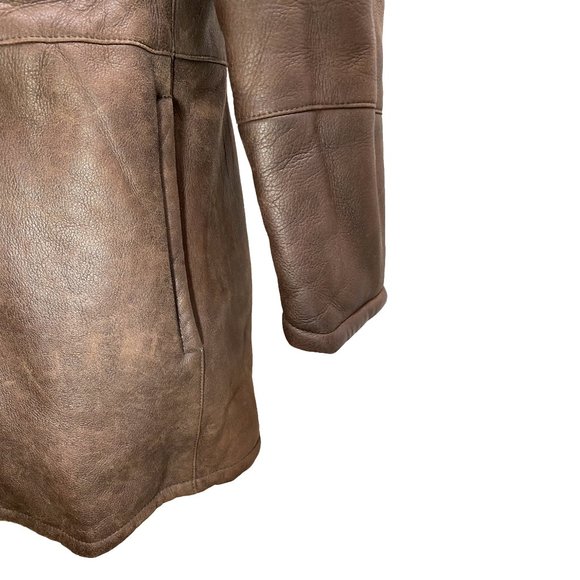 100% Authentic Salvatore Ferragamo Men's Lamb's Shearling Brown Jacket sz50 - Picture 8 of 16